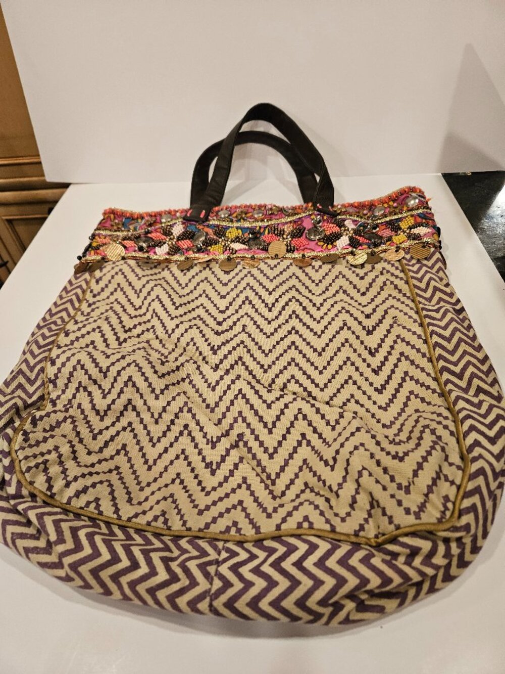 Jasper & Jeera beaded tote bag